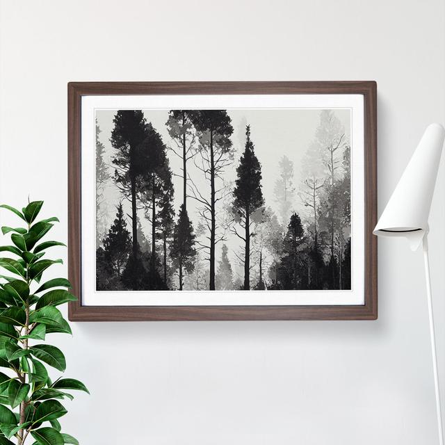 Lush Pine Tree Forest - Picture Frame Painting Alpen Home Size: 46cm H x 64cm W x 2cm D, Frame Colour: Walnut on Productcaster.