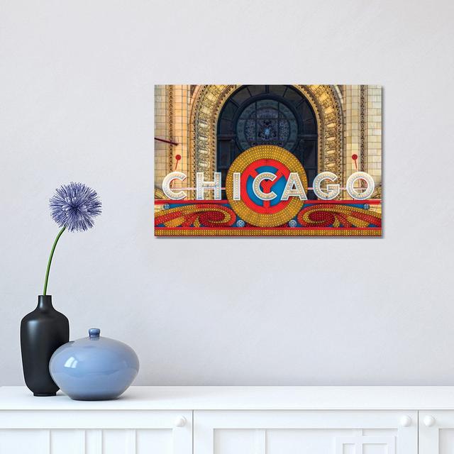 Chicago Theater Sign II by Raymond Kunst - Wrapped Canvas Print ClassicLiving Size: 30.48cm H x 45.72cm W x 1.91cm D on Productcaster.