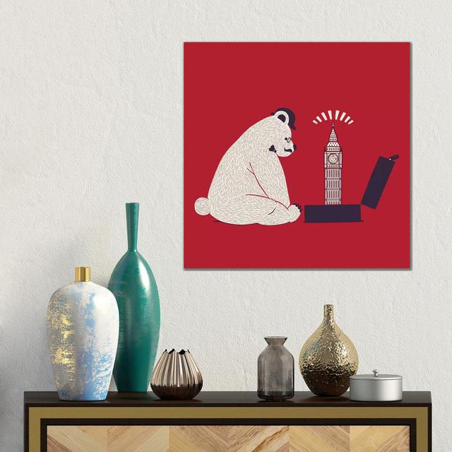 Traveler Tourist Big Ben Bear UK by Tobias Fonseca - Gallery-Wrapped Canvas Giclée on Canvas Lark Manor Format: Wrapped Canvas, Size: 45.72cm H x 45.7 on Productcaster.