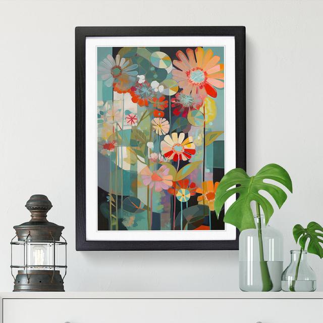 FRM-V0523-813X Floral Flowers Retro Vol.12 - Single Picture Frame Print Marlow Home Co. Format: Black Framed, Size: 34cm H x 25cm W x 2cm D on Productcaster.