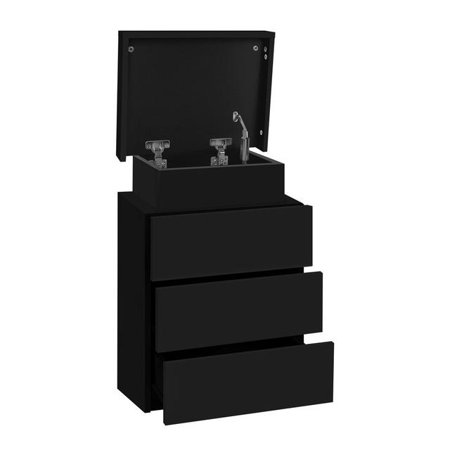 Mithilesh 3 Drawer Bedside Table 17 Stories Colour: Black on Productcaster.