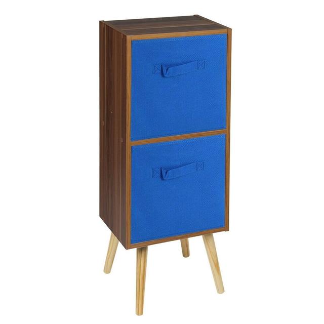 Bookcase 17 Stories Colour: Teak/Dark Blue/Pine on Productcaster.