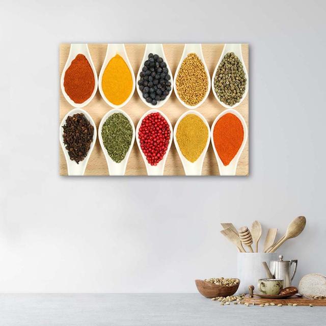 Leinwandbild Spices Herbs Coloured Ebern Designs Größe: 60 cm H x 90 cm B x 2 cm T on Productcaster.