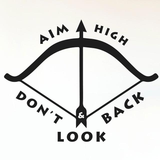 Aim High and Don't Look Back Wall Sticker Maturi Size: Medium, Colour: Black on Productcaster.