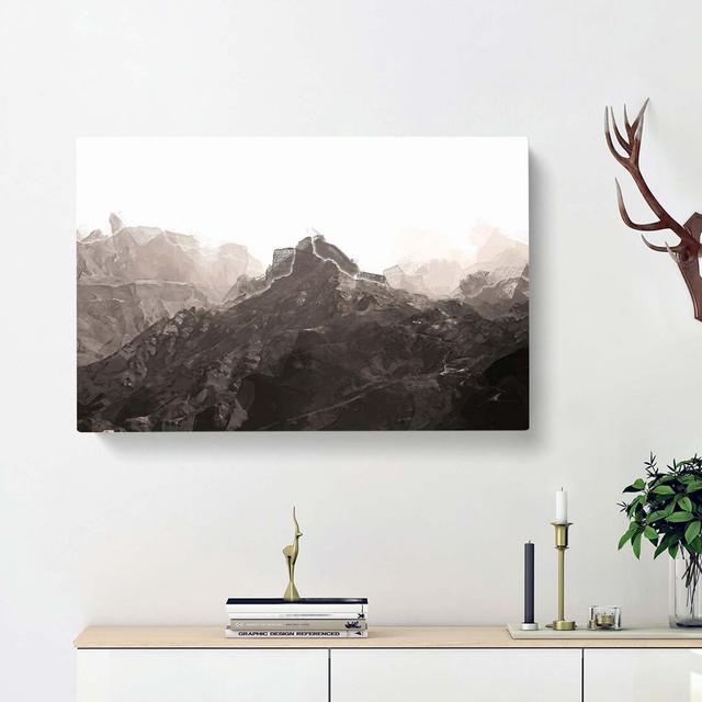 Mountains In Gran Canaria In Abstract - Wrapped Canvas Painting East Urban Home Size: 35cm H x 50cm W x 3cm D on Productcaster.