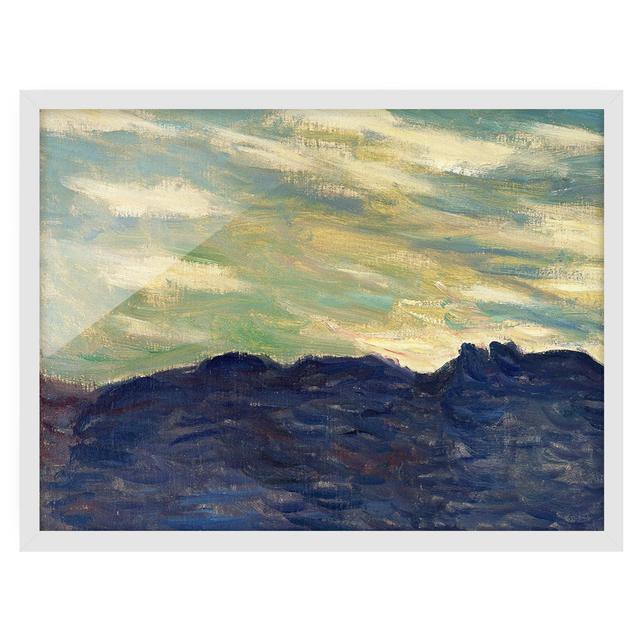 Rocks Sunset by Claude Monet - Picture Frame Painting Rosalind Wheeler Size: 30cm H x 40cm W x 2cm D, Frame Option: White Framed on Productcaster.