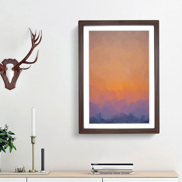 End of the Sunset in Abstract - Picture Frame Graphic Art Print East Urban Home Size: 36cm H x 27cm W x 2cm D, Frame Option: Walnut Framed on Productcaster.