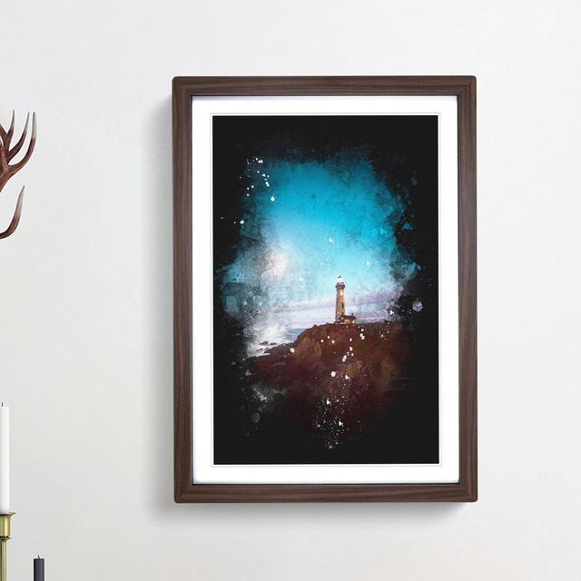 Pigeon Point Lighthouse - Picture Frame Graphic Art Print East Urban Home Size: 45cm H x 33cm W x 2cm D, Frame Option: Walnut Framed on Productcaster.