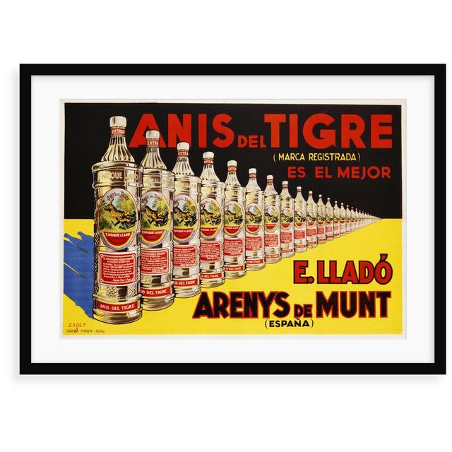 Anis Del Tigre Alcoholic Beverage Poster - Advertisement Print George Oliver Format: Framed Paper, Size: 70 cm H x 100 cm W x 2.3 cm D on Productcaster.