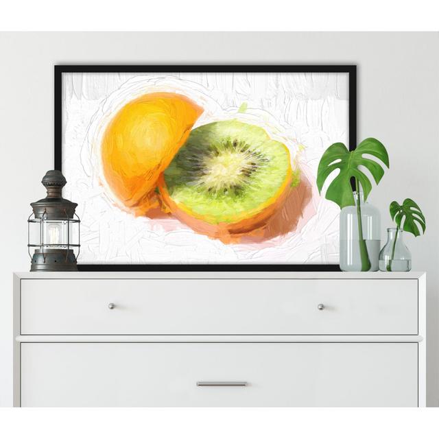 Gerahmter Fotodruck Orange-Kiwi-Frucht ClassicLiving Größe: 100 cm H x 70 cm B x 2.5 cm T on Productcaster.