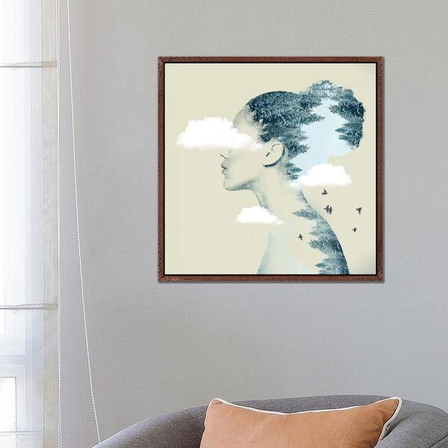 Double Exposure Hair I by Vin Zzep - Print on Canvas Latitude Run Format: Classic Brown Wood Framed, Size: 66.04cm H x 66.04cm W x 3.81cm D on Productcaster.