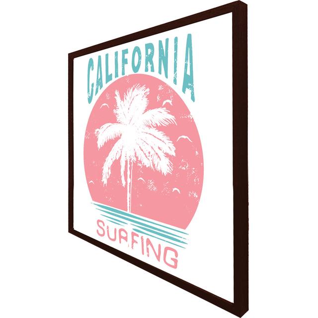 Argan California Surfing - Print Pergo Classics Format: Brown Framed, Size: 31cm H x 31cm W x 4cm D on Productcaster.