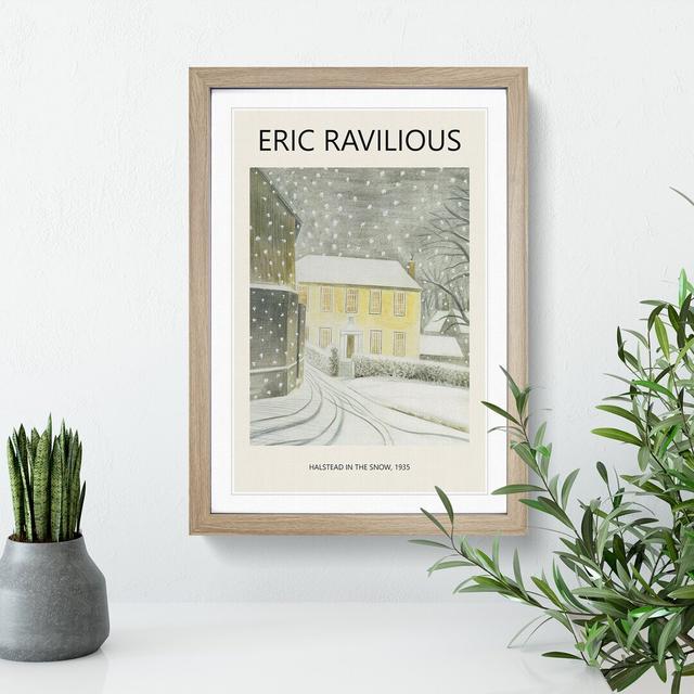 Halstead Road In Snow by Eric Ravilious - Single Picture Frame Print East Urban Home Frame Option: Oak Framed, Size: 48cm H x 36cm W x 2cm D on Productcaster.