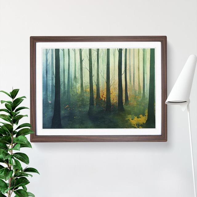 Pretty Watercolour Forest Vol.5 - Single Picture Frame Print Alpen Home Frame Colour: Walnut Framed, Size: 25cm H x 34cm W x 2cm D on Productcaster.