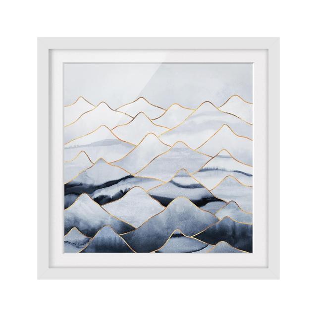 Mountains White Gold - Picture Frame Painting Alpen Home Size: 70cm H x 70cm W x 2cm D, Matte Colour: White, Format: White on Productcaster.