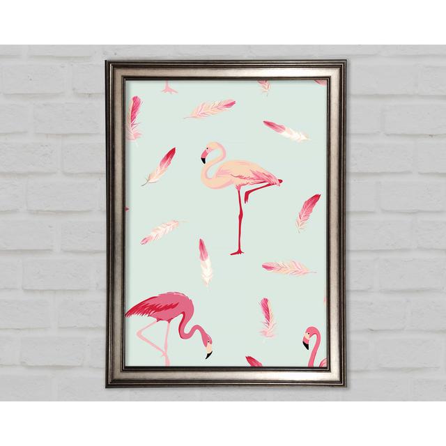 Pink Flamingo Feathers Framed Print Ophelia & Co. Size: 29.7cm H x 42cm W on Productcaster.