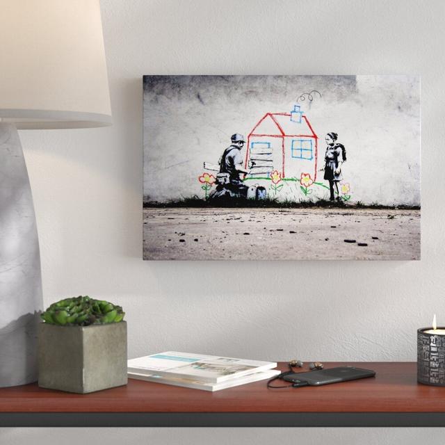 Forecolsure by Banksy - Wrapped Canvas Graphic Art Print East Urban Home Size: 51cm H x 76cm W x 4cm D on Productcaster.