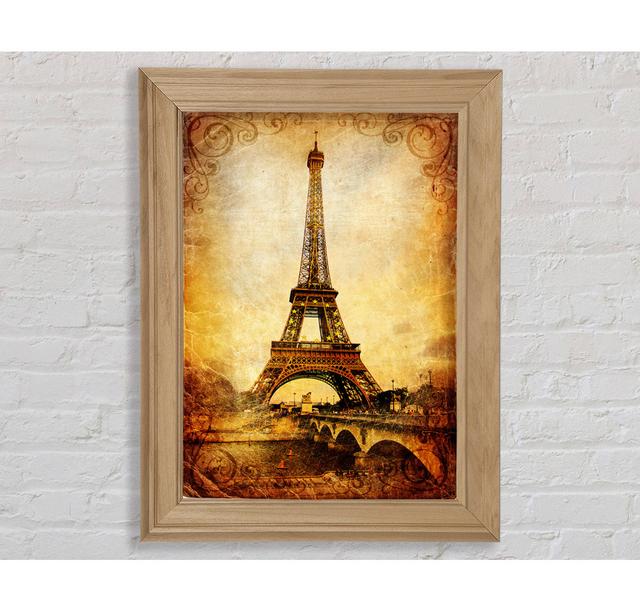 Eiffel Tower Retro 2 - Single Picture Frame Art Prints Bright Star Size: 42cm H x 29.7cm W x 8cm D on Productcaster.