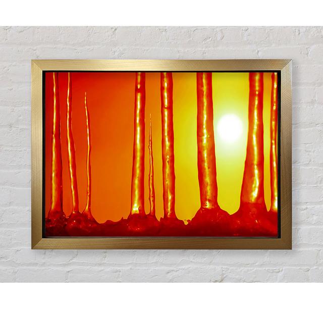 Icecap Sun Framed Print Ebern Designs Size: 59.7cm H x 84.1cm W x 3.4cm D, Format: Gold Framed Paper on Productcaster.