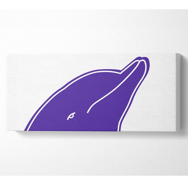 Purple Dolphin - Wrapped Canvas Art Prints Ivy Bronx Size: 81.3cm H x 183cm W on Productcaster.