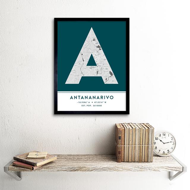 Antananarivo City Map Antananarivo Madagascar City Map - Single Picture Frame Typography Wee Blue Coo on Productcaster.