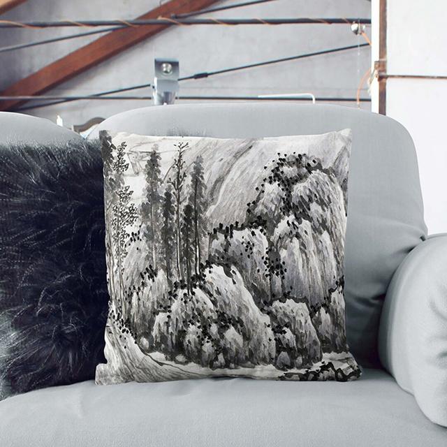 Landscape Vol.6 by Shen Zhou Cushion with Filling East Urban Home Size: 55cm H x 55cm W x 20cm D, Backing Colour: Black on Productcaster.