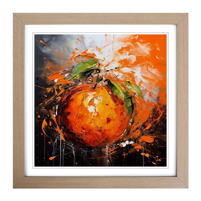 Orange Fruit Abstract Expressionism - Single Picture Frame Print on Wood Brambly Cottage Format: Oak on Productcaster.