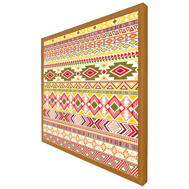 Binson Aztec American Indian Pattern - Print Latitude Vive Frame Colour: Oak Framed, Size: 51cm H x 51cm W x 4cm D on Productcaster.