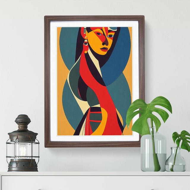 Bold Woman in Abstract - Picture Frame Graphic Art Latitude Vive Frame Colour: Walnut, Size: 64cm H x 46cm W x 2cm D on Productcaster.