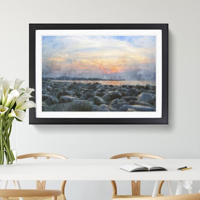 A Pebble Beach - Picture Frame Graphic Art East Urban Home Frame Option: Black Framed, Size: 48cm H x 65cm W x 2cm D on Productcaster.