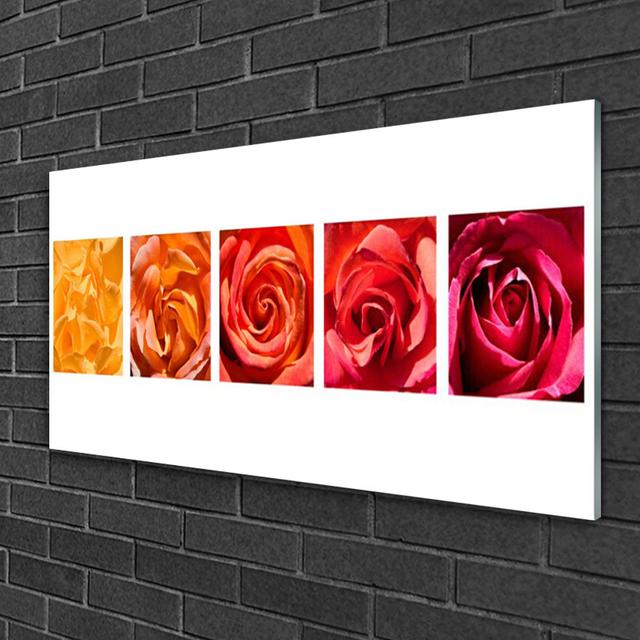 Glasbild Roses Floral Canora Grey on Productcaster.