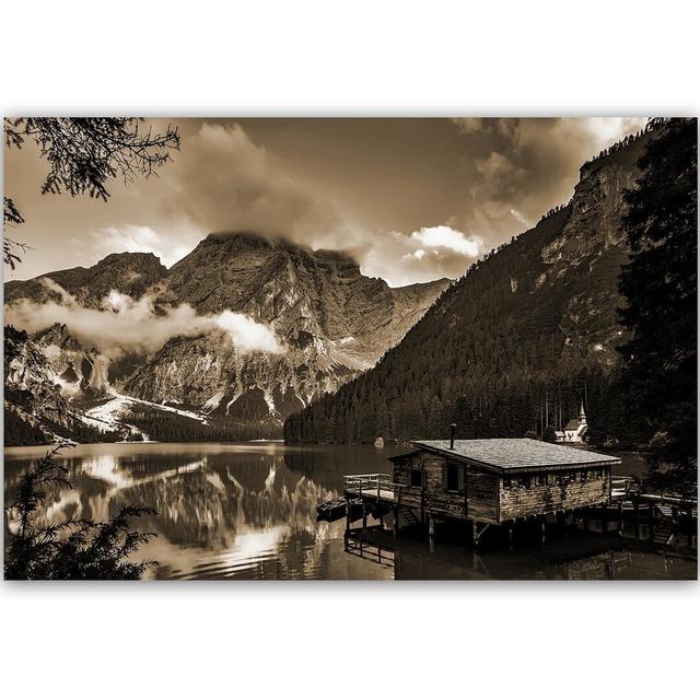 Cottage by the Mountain Lake 1 - Wrapped Canvas Photograph Print Alpen Home Size: 80cm H x 120cm W on Productcaster.