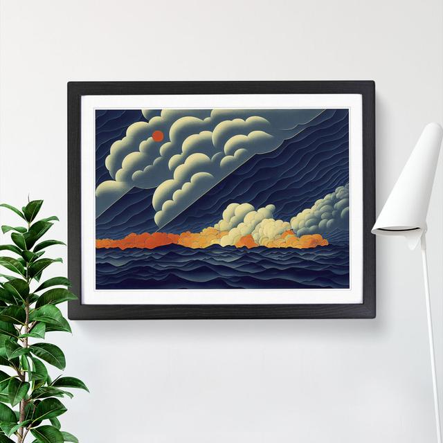 Astounding Thunderstorm Abstract House of Hampton Frame Colour: Black Framed, Size: 25cm H x 34cm W x 2cm D on Productcaster.