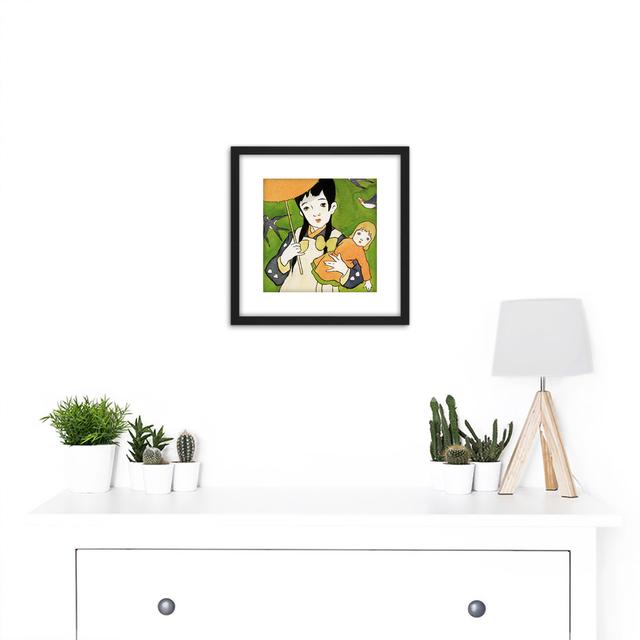 Girl Doll Birds Parasol by Yumeji Takehisa - Single Picture Frame Painting Marlow Home Co. on Productcaster.