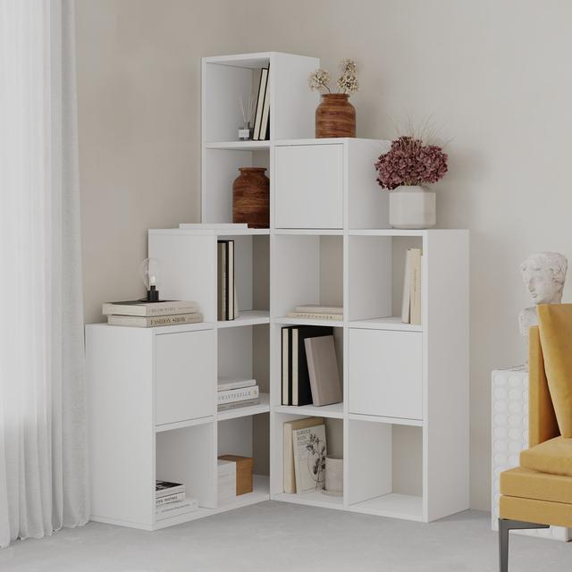 Anyila 150.8cm H x 150.8cm W Corner Bookcase Brayden Studio Colour: White on Productcaster.