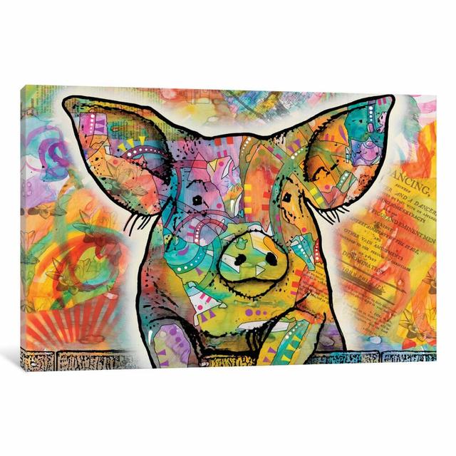 'The Pig' Graphic Art on Wrapped Canvas East Urban Home Size: 20.32cm H x 30.48cm W x 1.91cm D on Productcaster.