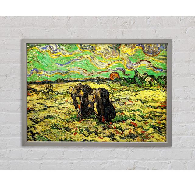 Two Peasant Women Digging In Field With Snow by Vincent Van Gogh - Single Picture Frame Art Prints on Canvas Rosalind Wheeler Size: 59.7cm H x 84.1cm on Productcaster.