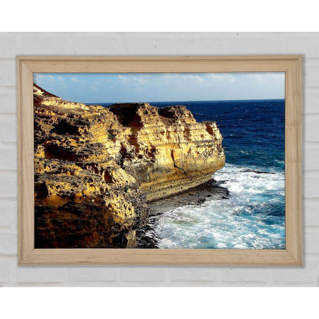 Cliff Face Ocean - Single Picture Frame Art Prints Highland Dunes Size: 29.1cm H x 42cm W x 1.5cm D on Productcaster.