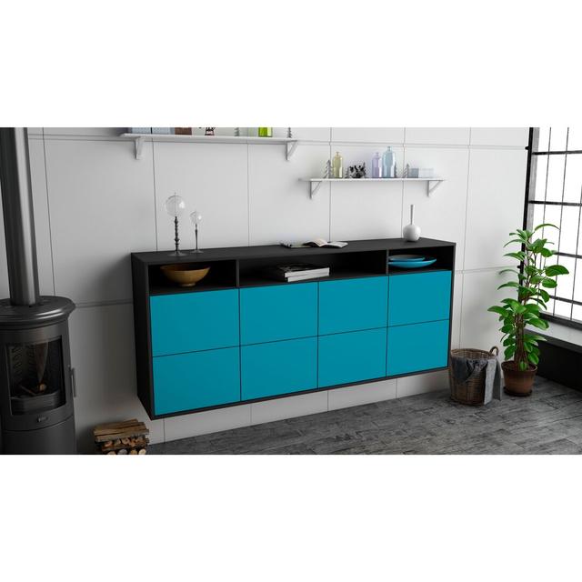 Iredell Sideboard Ebern Designs Colour (Body/Front): Anthracite/Turquoise on Productcaster.