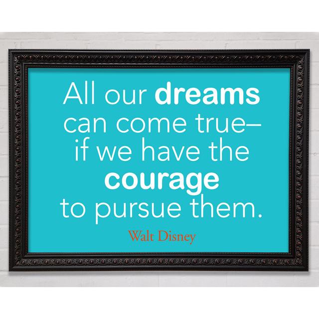 Walt Disney All Our Dreams - Single Picture Frame Art Prints Bright Star Colour: Cyan, Size: 100cm H x 141.4cm W x 3cm D on Productcaster.