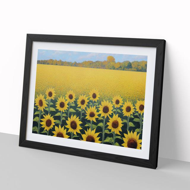 A Phenomenal Sunflower Field - Picture Frame Graphic Art Brambly Cottage Frame Colour: Black, Size: 34cm H x 46cm W on Productcaster.