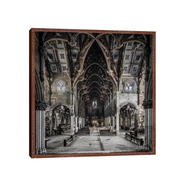 Gothic Church by Simon Yeung - Graphic Art Print on Canvas Williston Forge Size: 66.04cm H x 66.04cm W x 3.81cm D, Format: Classic Brown Wood Framed on Productcaster.