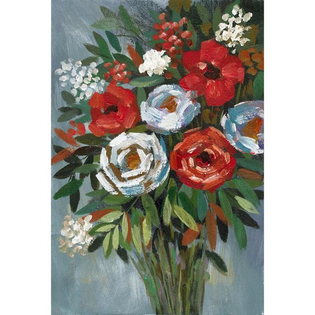 Red and White Rose Bouquet - Wrapped Canvas Painting Print Rosalind Wheeler Size: 30cm H x 20cm W x 3.8cm D on Productcaster.