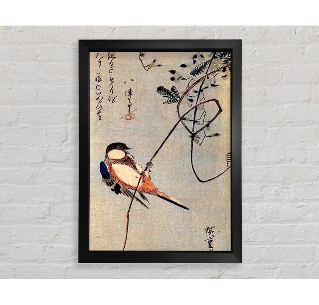 Ein Vogel auf einer Glyzinie von Hiroshige - Einzelner Bilderrahmen Druck Bright Star Größe: 118,9 cm H x 84,1 cm B x 3,4 cm T on Productcaster.