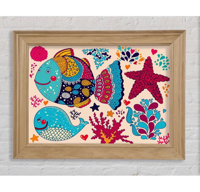 Happy Fish - Single Picture Frame Art Prints Bright Star Size: 84.1cm H x 142.2cm W x 8cm D on Productcaster.