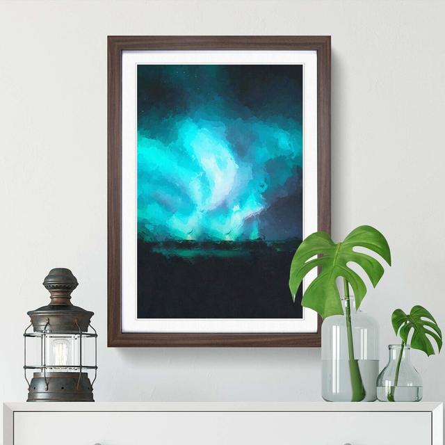 Polar Lights in Iceland in Abstract - Picture Frame Graphic Art Print East Urban Home Frame Option: Walnut, Size: 76cm H x 50cm W x 2cm D on Productcaster.