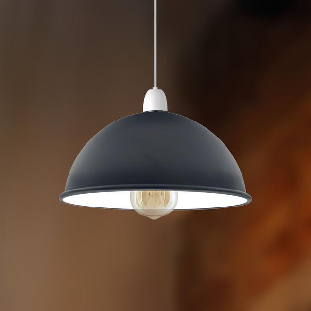 Arzhin 10cm H x 21cm W Metal Lamp Shade ( Uno ) (Set of 2) Latitude Run Colour: Black/White on Productcaster.