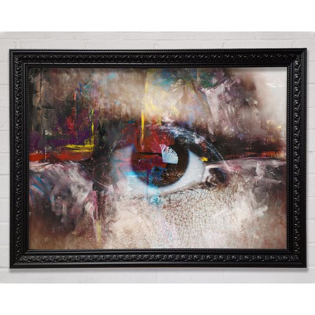 Abstract Painting And Eye Framed Print Rosalind Wheeler Format: Charlotte Black Framed Paper, Size: 21cm H x 29.7cm W x 3cm D on Productcaster.