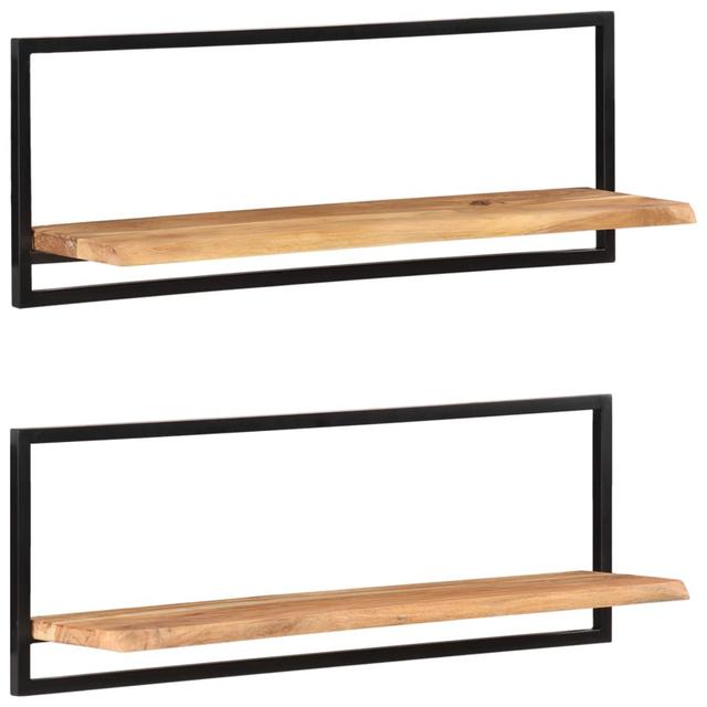 Raekwon Acacia Solid Wood Accent Shelf (Set of 2) Borough Wharf Size: 35cm H x 100cm W x 24cm D on Productcaster.