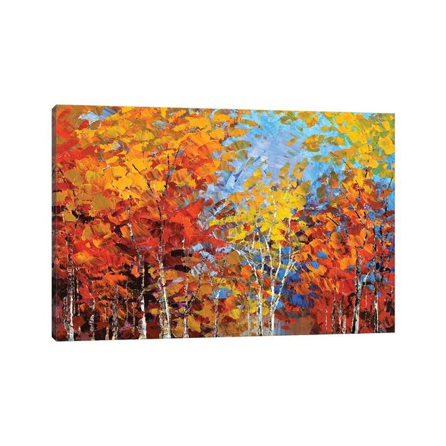 Autumn Hillside by Tatiana Iliina - Painting on Canvas Ebern Designs Format: Wrapped Canvas, Size: 66.04cm H x 101.6cm W x 3.81cm D on Productcaster.